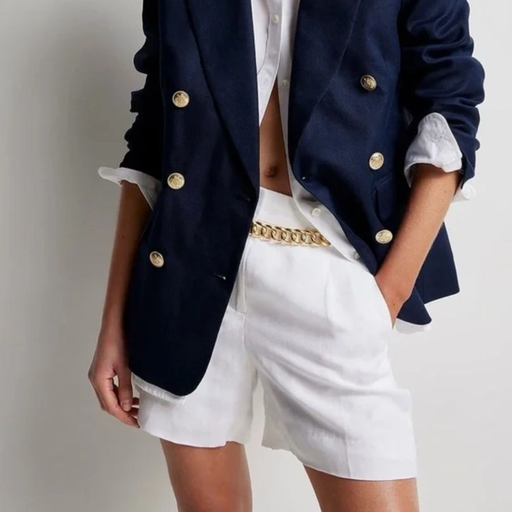 J. Crew High-rise pleated suit short in Chelsea linen-cupro blend, Size 14, NWT